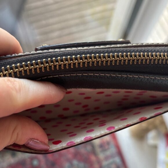 Kate Spade New York Wellesley Neda Zip-Around Black Leather Wallet - Picture 11 of 12